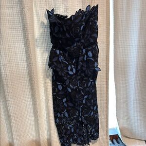 Elliatt Elegant Black and Blue Lace Dress